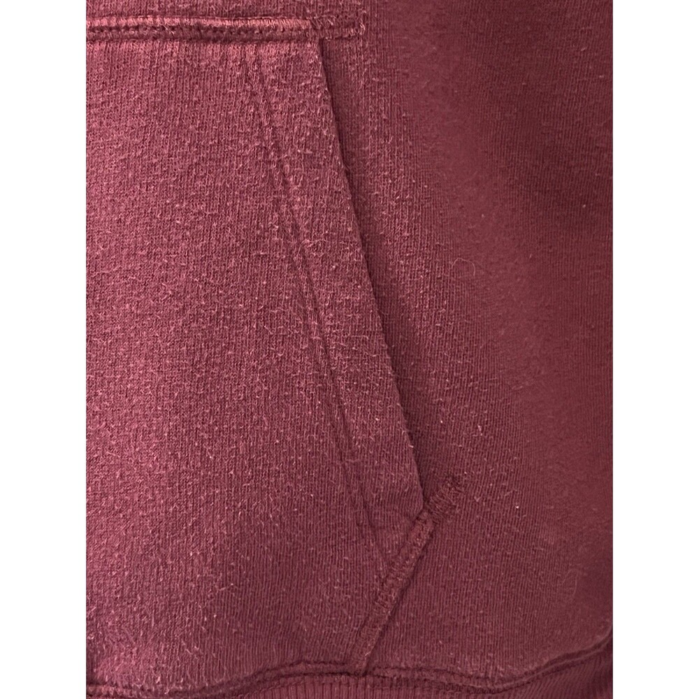 PINK Victorias Secret Graphic Spell out 1/4 Zip Pullover Womens M Burgundy Red - Picture 5 of 9